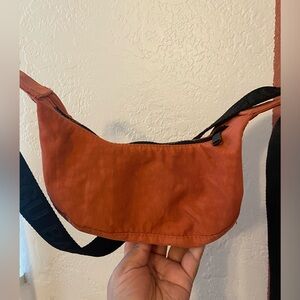 BAGGU mini nylon crescent bag in baked apple